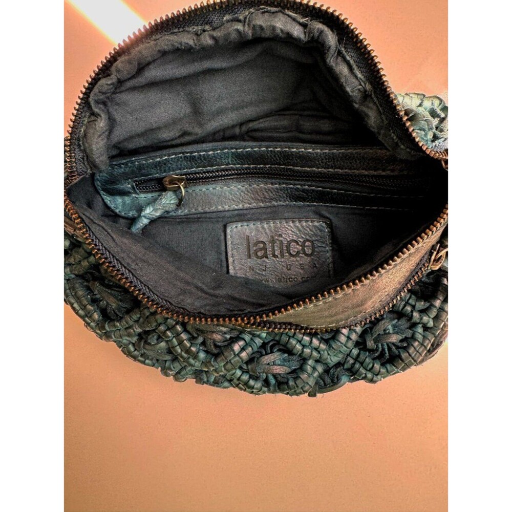 Latico Annie Belt Bag Leather Teal Woven Bag also wear as Sling Bag, Crossbody - Picture 6 of 13
